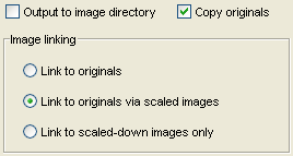 Ensure 'link to originals via scaled images' is selected